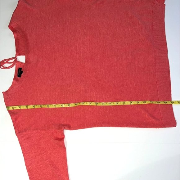 Talbots Petites - Women's M 100% Linen Pink Lightweight Sweater Tie Back - Picture 12 of 13